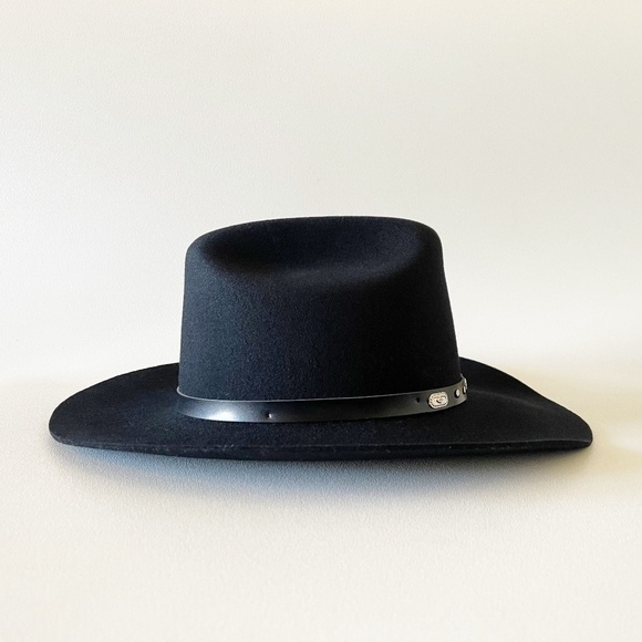 Wool Felt Cowboy Hat Western Ranch Rodeo Festival Costume Black 7 WPL 5923 USA - Picture 5 of 15